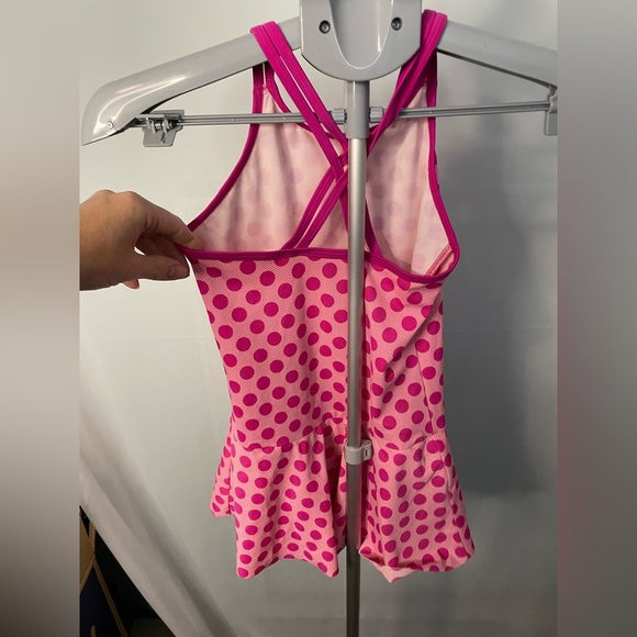 Lands' End Pink Polka Dot Swim Dress | size 10 - Picture 4 of 7